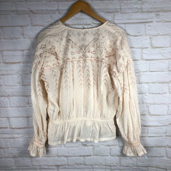 Free People Counting Star Shimmer Peasant Blouse - Picture 4 of 8